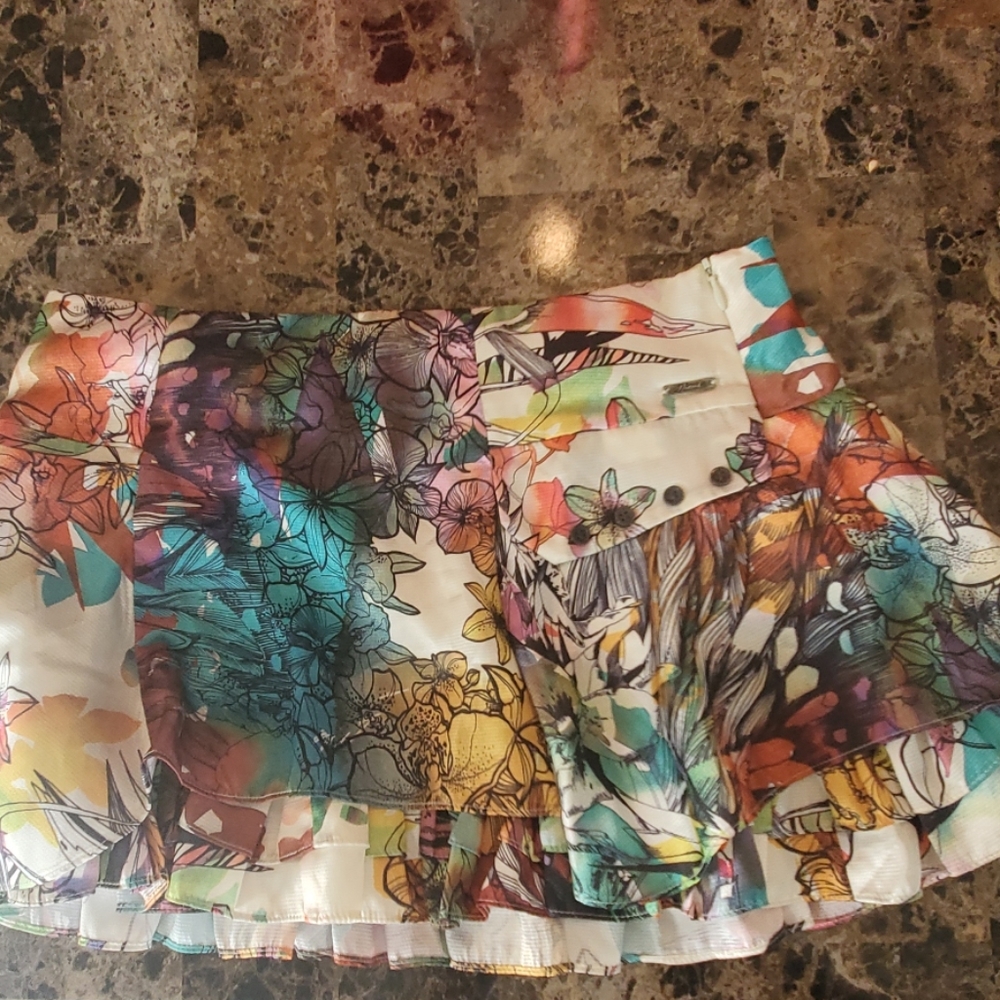 Diesel Mini  Multi-Color Floral Skirt